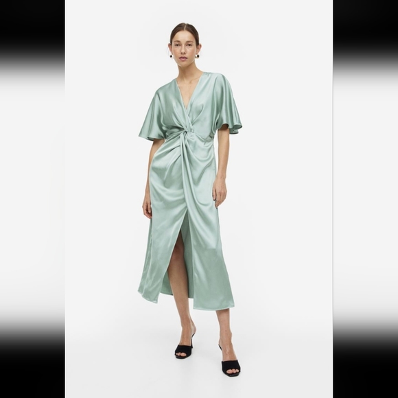 Satin Draped Dress - Picture 5 of 9